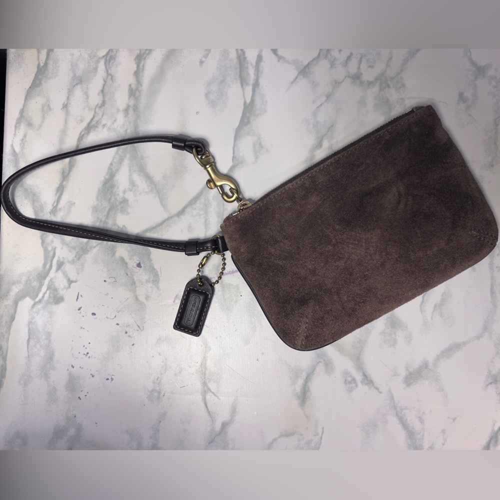 Coach suede leather wallet